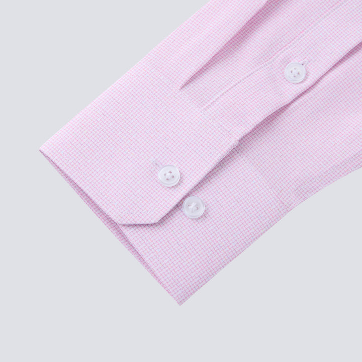 Athletic Pink Weave long sleeve Dress Shirt - Town Hill