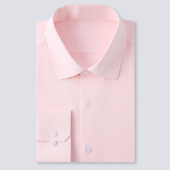 Solid Pink Long Sleeve Dress Shirt - Town Hill