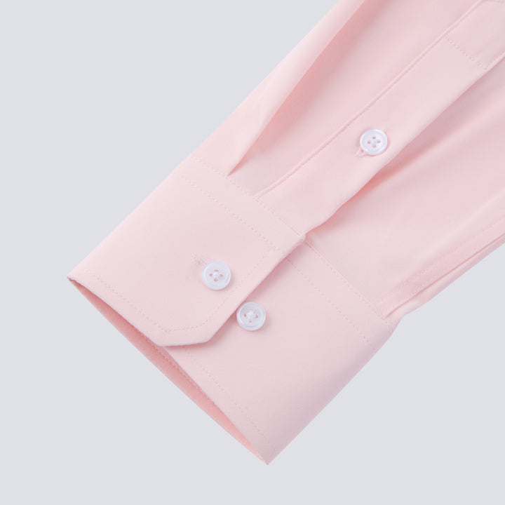 Solid Pink Long Sleeve Dress Shirt - Town Hill