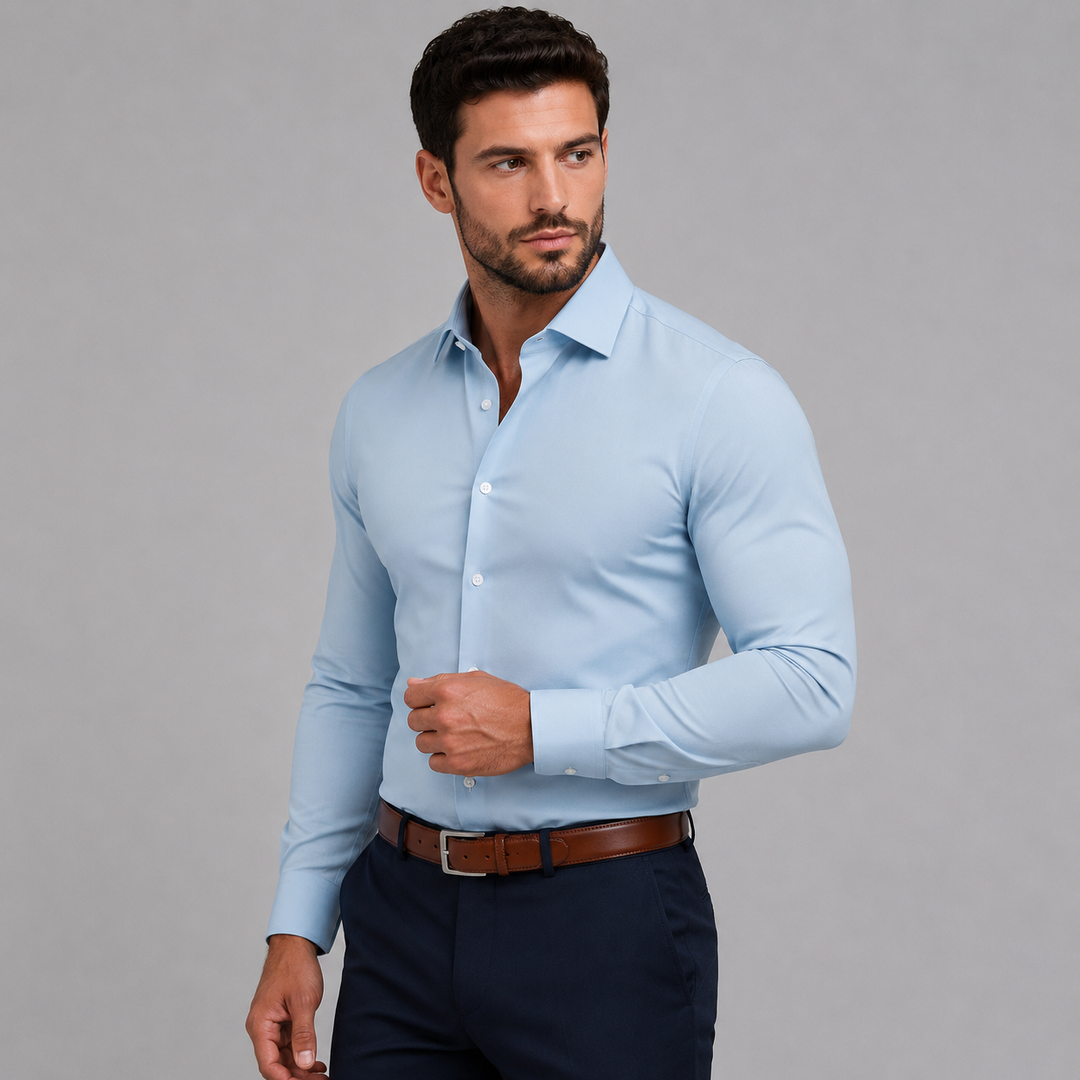 Business Blue Long Sleeve Dress shirt