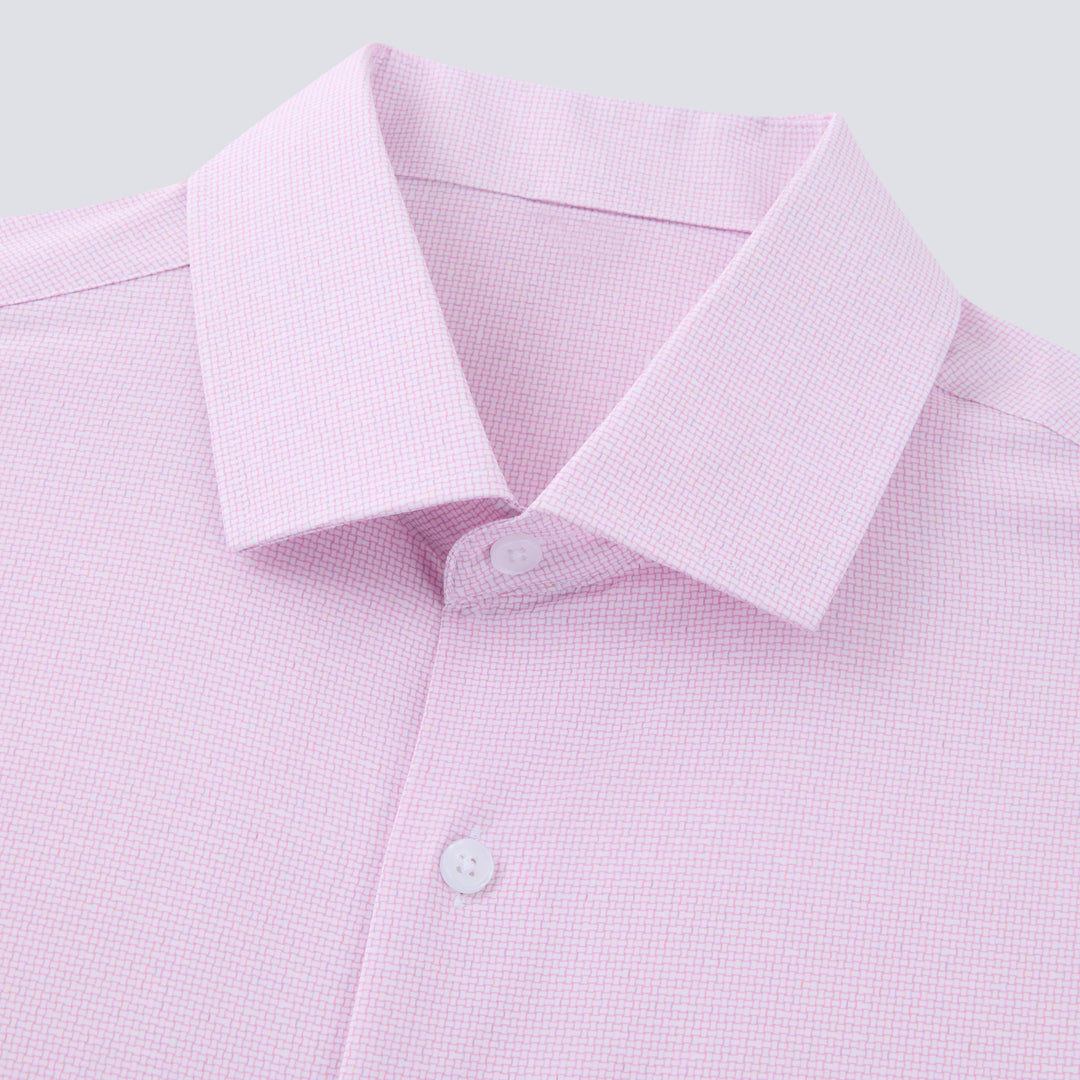 Athletic Pink Weave long sleeve dress shirt