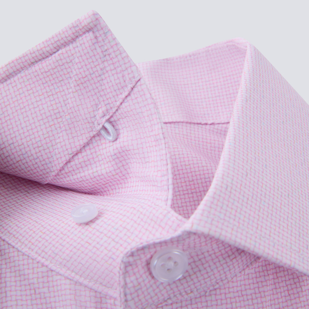 Athletic Pink Weave long sleeve dress shirt