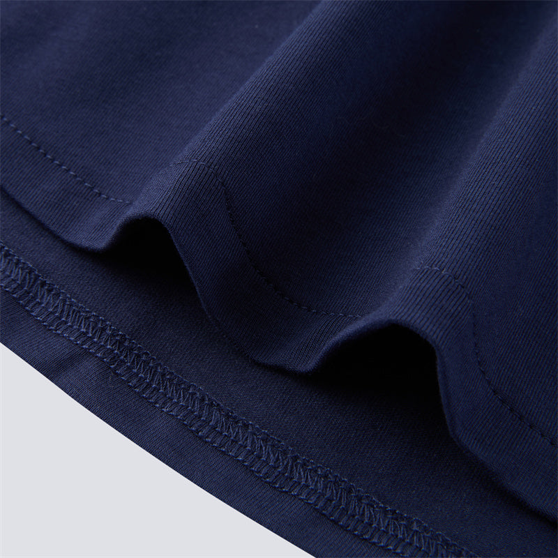 Navy Cotton/Spendex Button Down Short Sleeves Casual Shirt-Navy