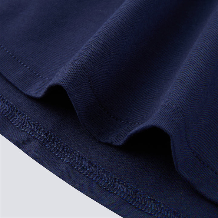Navy Cotton/Spendex Button Down Short Sleeves Casual Shirt-Navy