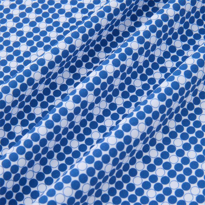 Royal Blue &amp; White Circles Short Sleeve Polo