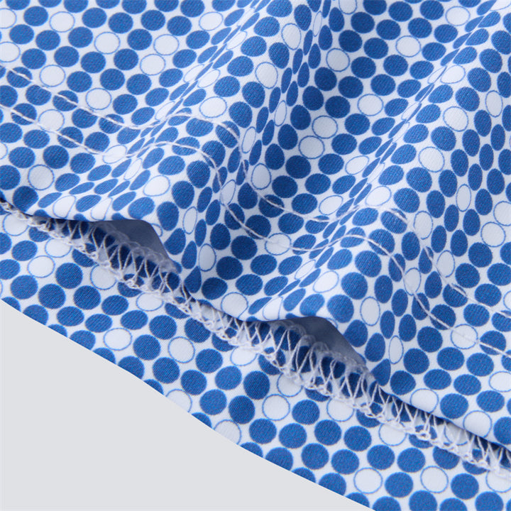 Royal Blue &amp; White Circles Short Sleeve Polo
