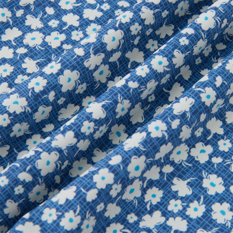 White &amp; Light Blue Floral Short Sleeve Polo