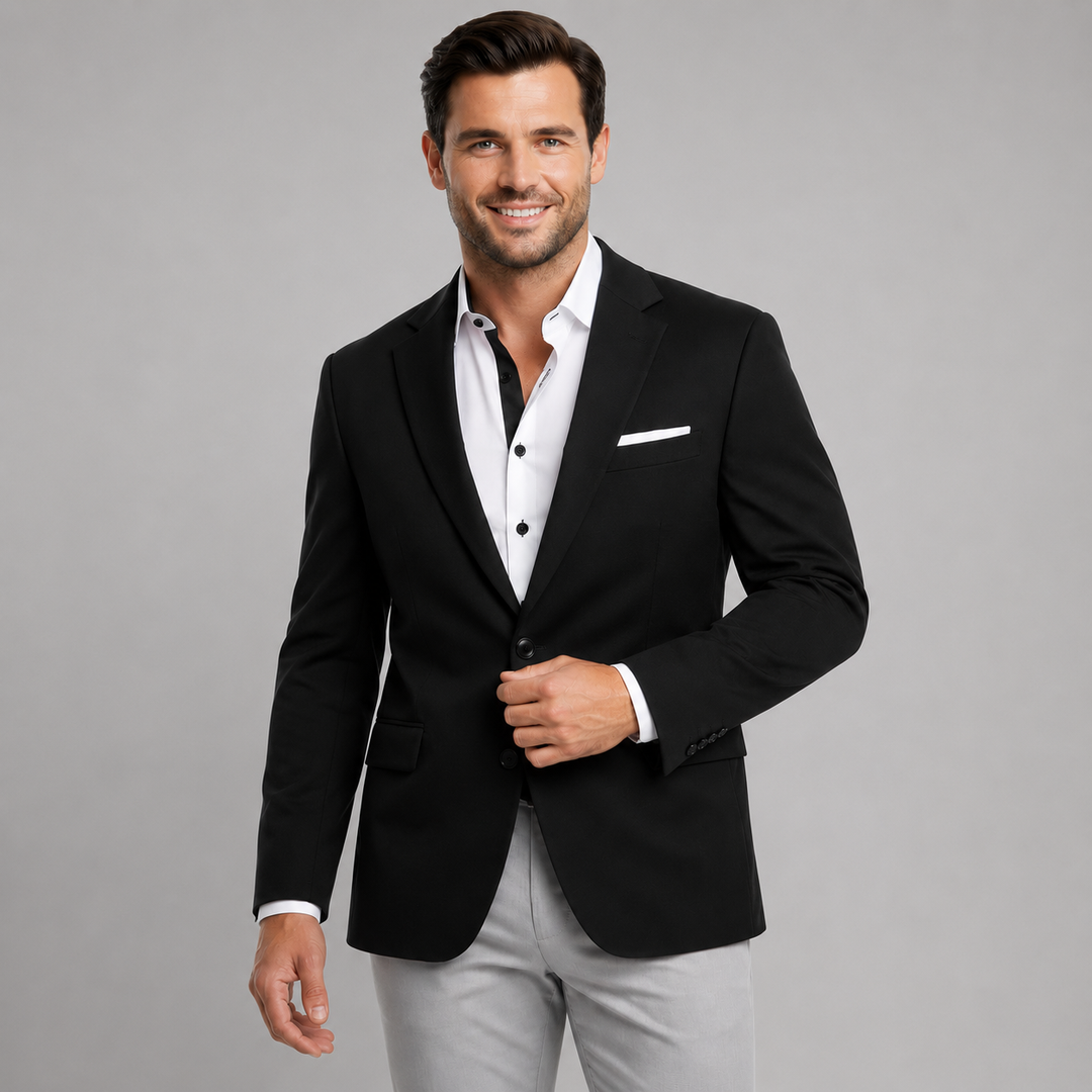 Athletic Fit Stretch Blazer – Black - Town Hill