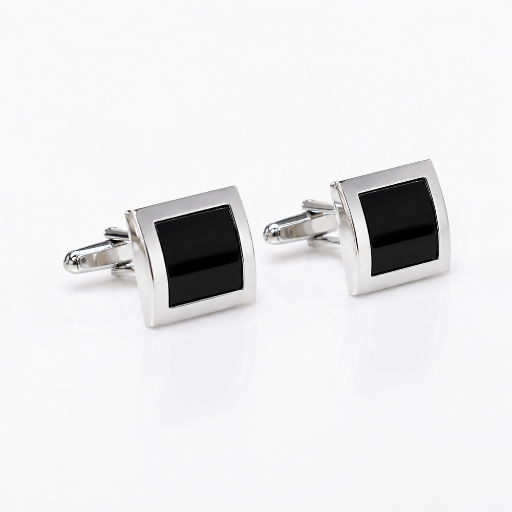 Black Square Cuff Links (Set of 2) - Town Hill