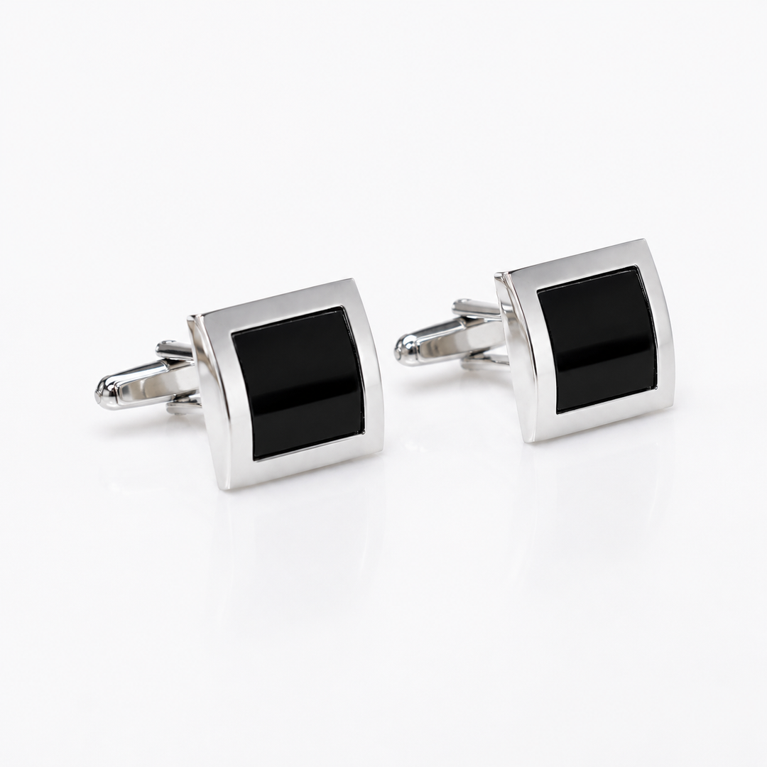 Black Square Cuff Links (Set of 2) - Town Hill