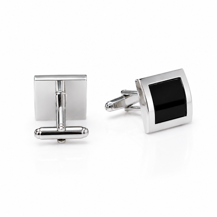 Black Square Cuff Links (Set of 2) - Town Hill