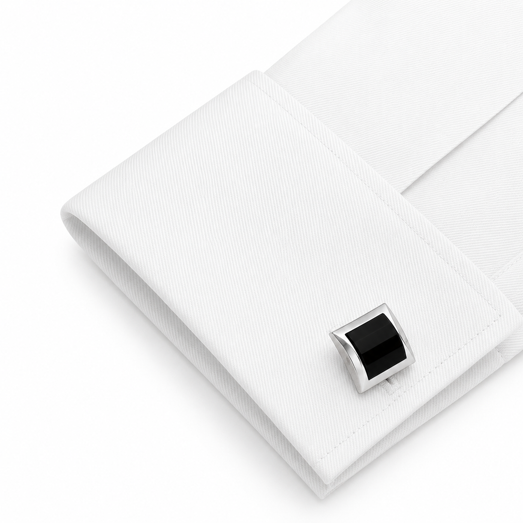 Black Square Cuff Links (Set of 2) - Town Hill