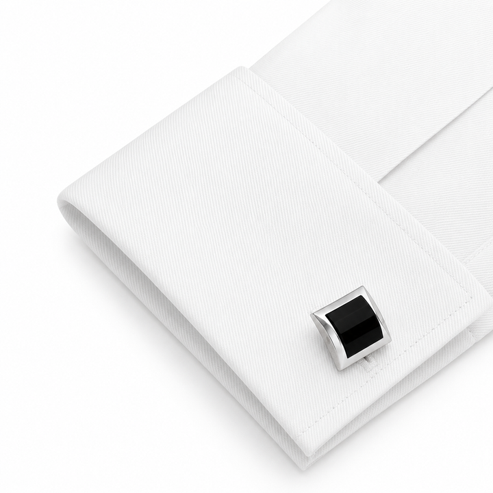 Black Square Cuff Links (Set of 2) - Town Hill