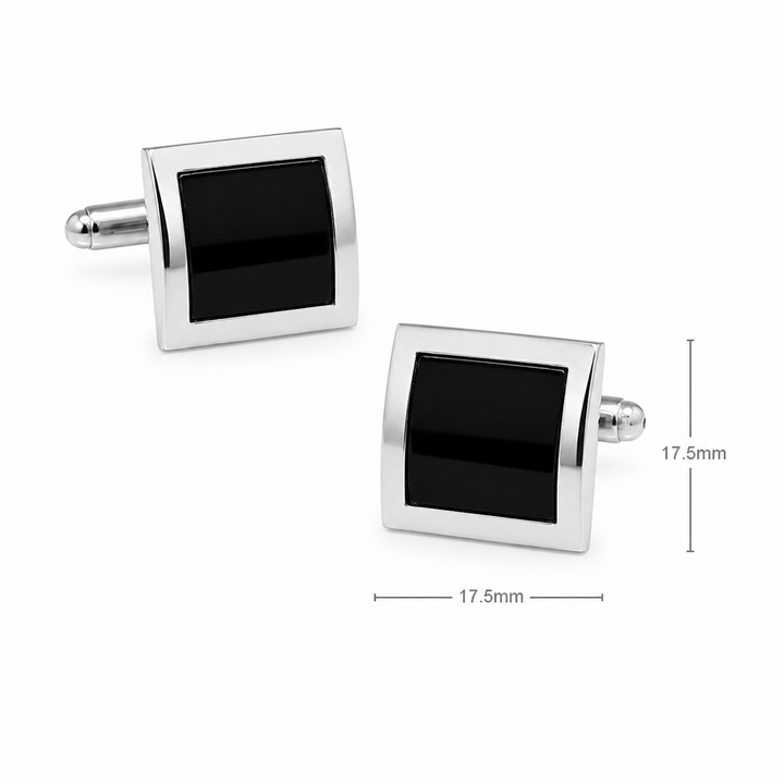 Black Square Cuff Links (Set of 2) - Town Hill