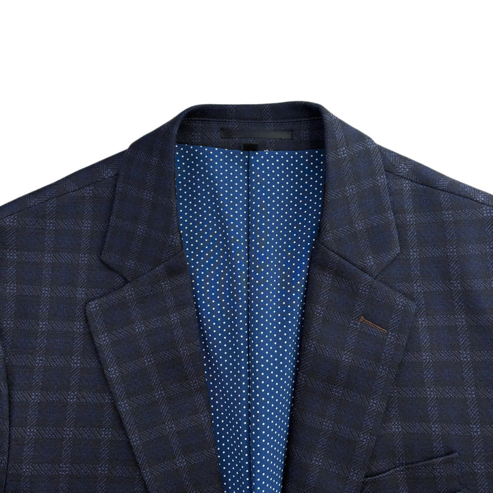 Athletic Fit Stretch Blazer – Blue Plaid - Town Hill