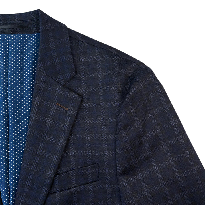 Athletic Fit Stretch Blazer – Blue Plaid - Town Hill
