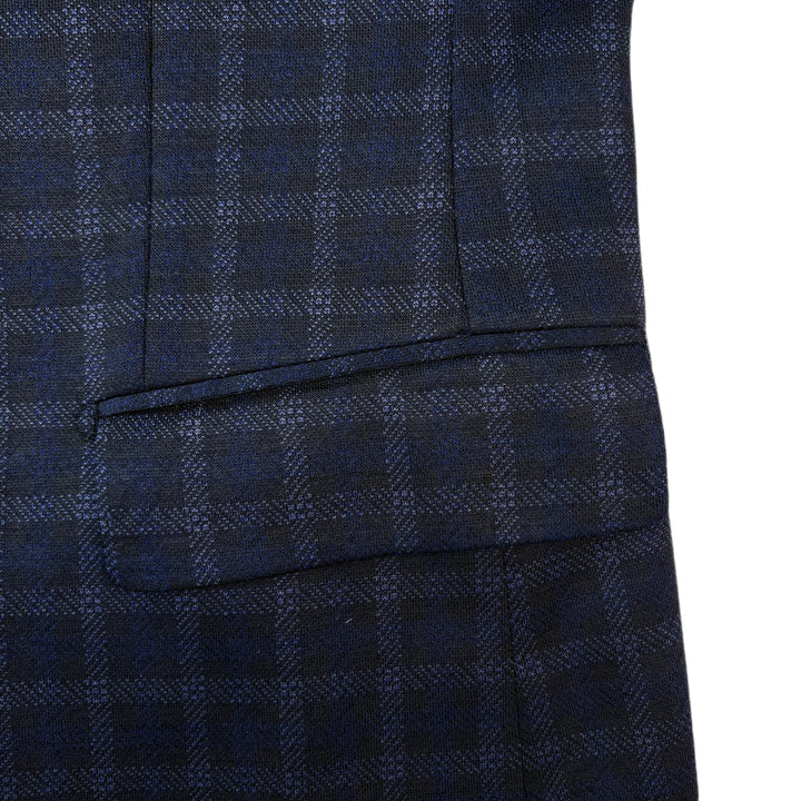 Athletic Fit Stretch Blazer – Blue Plaid - Town Hill