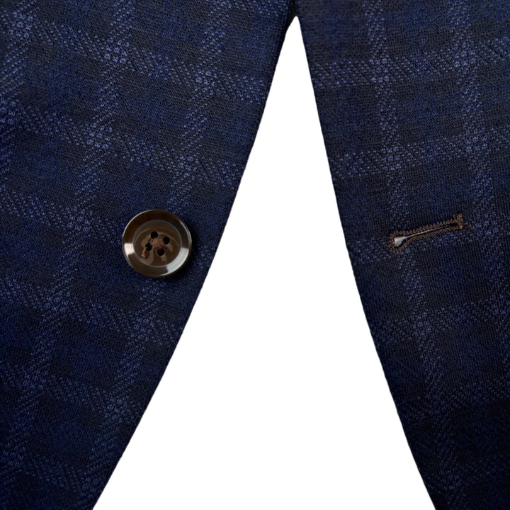 Athletic Fit Stretch Blazer – Blue Plaid - Town Hill