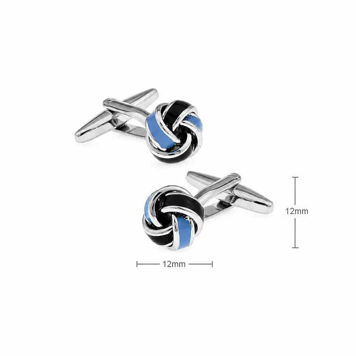 Navy&amp;Light Blue Knot Cuff Links (Set of 2) - Town Hill