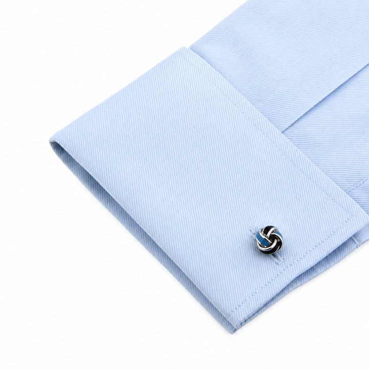 Navy&amp;Light Blue Knot Cuff Links (Set of 2) - Town Hill