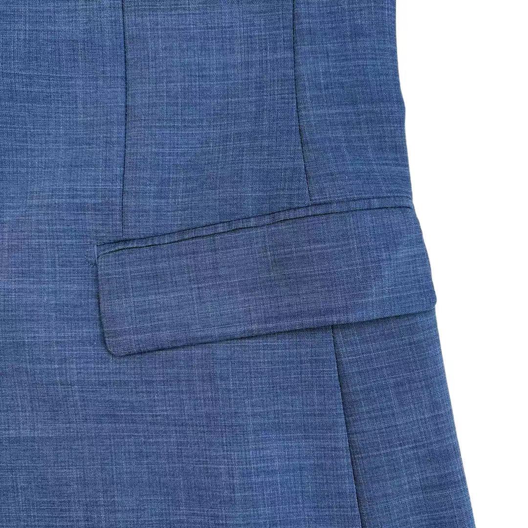 Athletic Fit Stretch Blazer – Heathered Blue - Town Hill