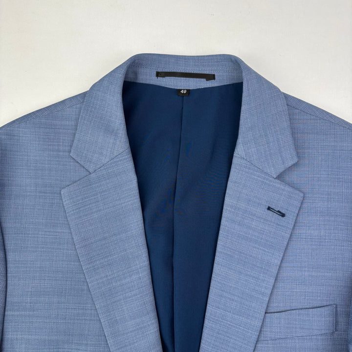 Athletic Fit Stretch Blazer – Heathered Light Blue - Town Hill