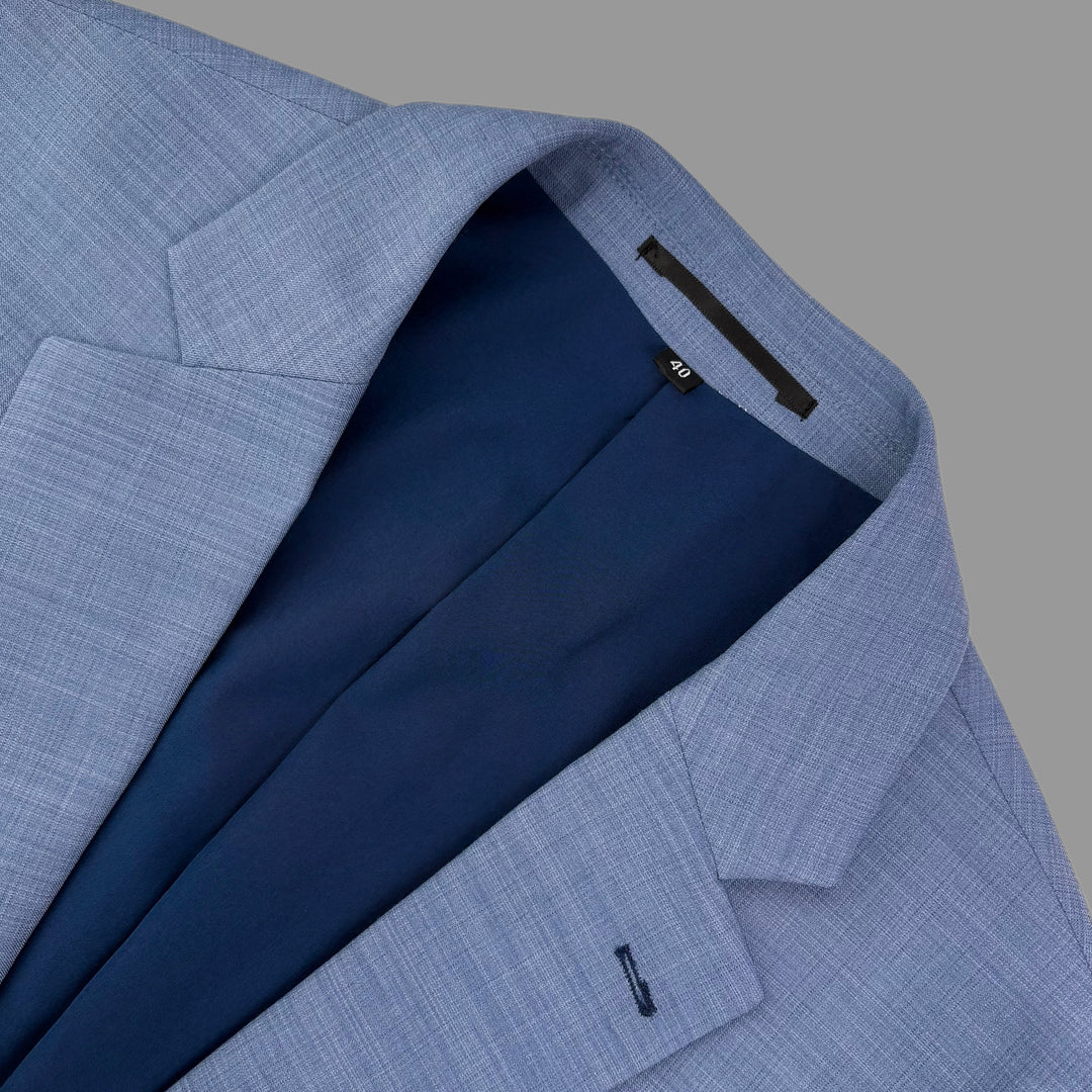 Athletic Fit Stretch Blazer – Heathered Light Blue - Town Hill