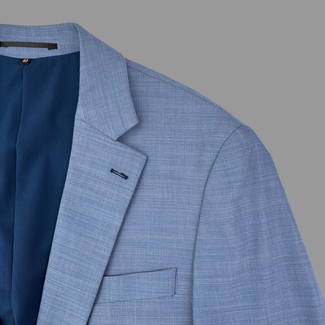 Athletic Fit Stretch Blazer – Heathered Light Blue - Town Hill