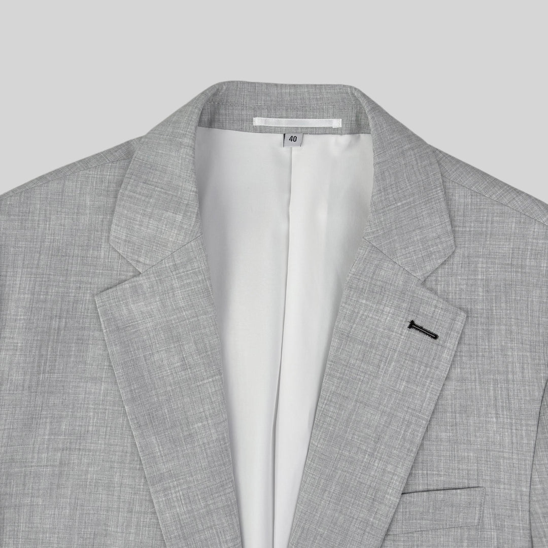 Athletic Fit Stretch Blazer – Lightweight Heathered Light Grey - Town Hill