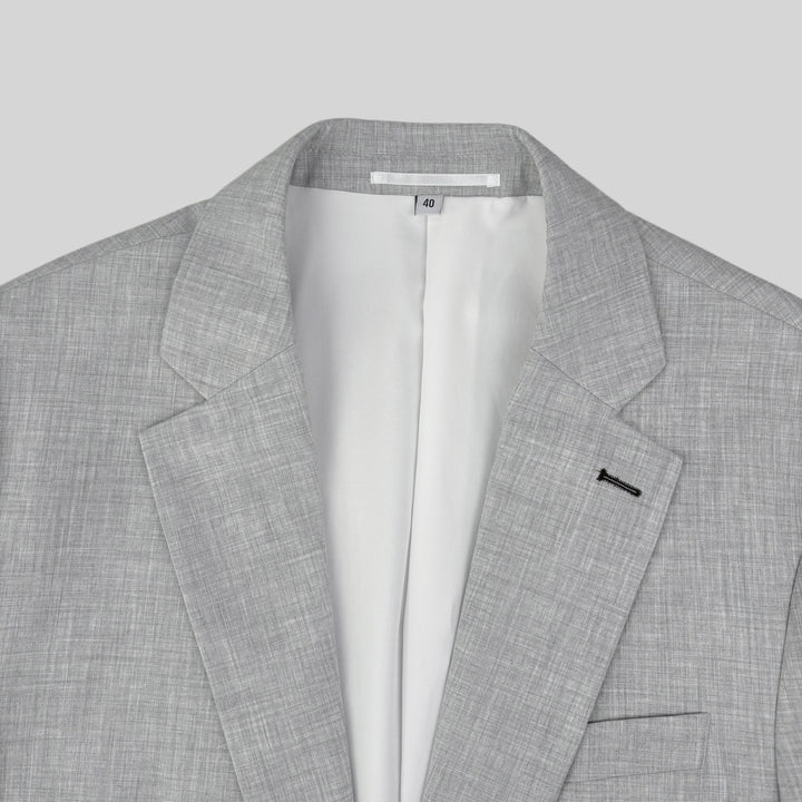 Athletic Fit Stretch Blazer – Lightweight Heathered Light Grey - Town Hill