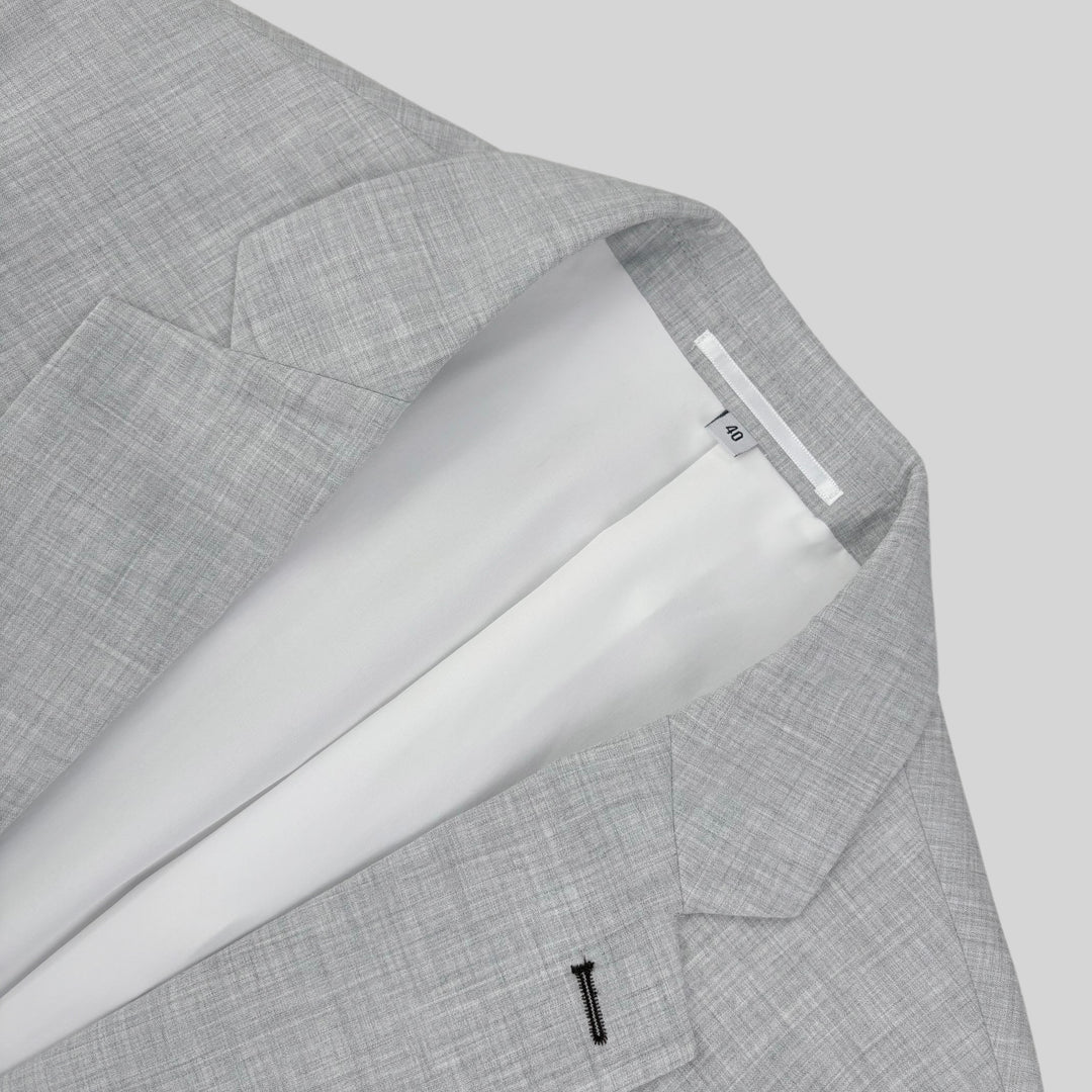 Athletic Fit Stretch Blazer – Lightweight Heathered Light Grey - Town Hill