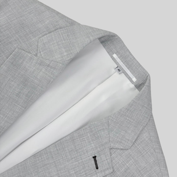 Athletic Fit Stretch Blazer – Lightweight Heathered Light Grey - Town Hill
