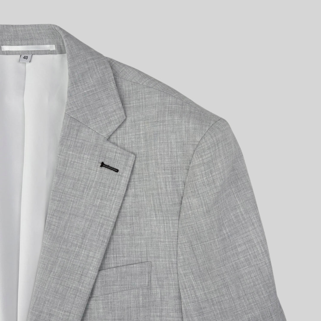 Athletic Fit Stretch Blazer – Lightweight Heathered Light Grey - Town Hill