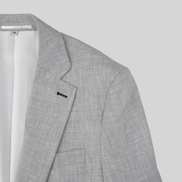 Athletic Fit Stretch Blazer – Lightweight Heathered Light Grey - Town Hill