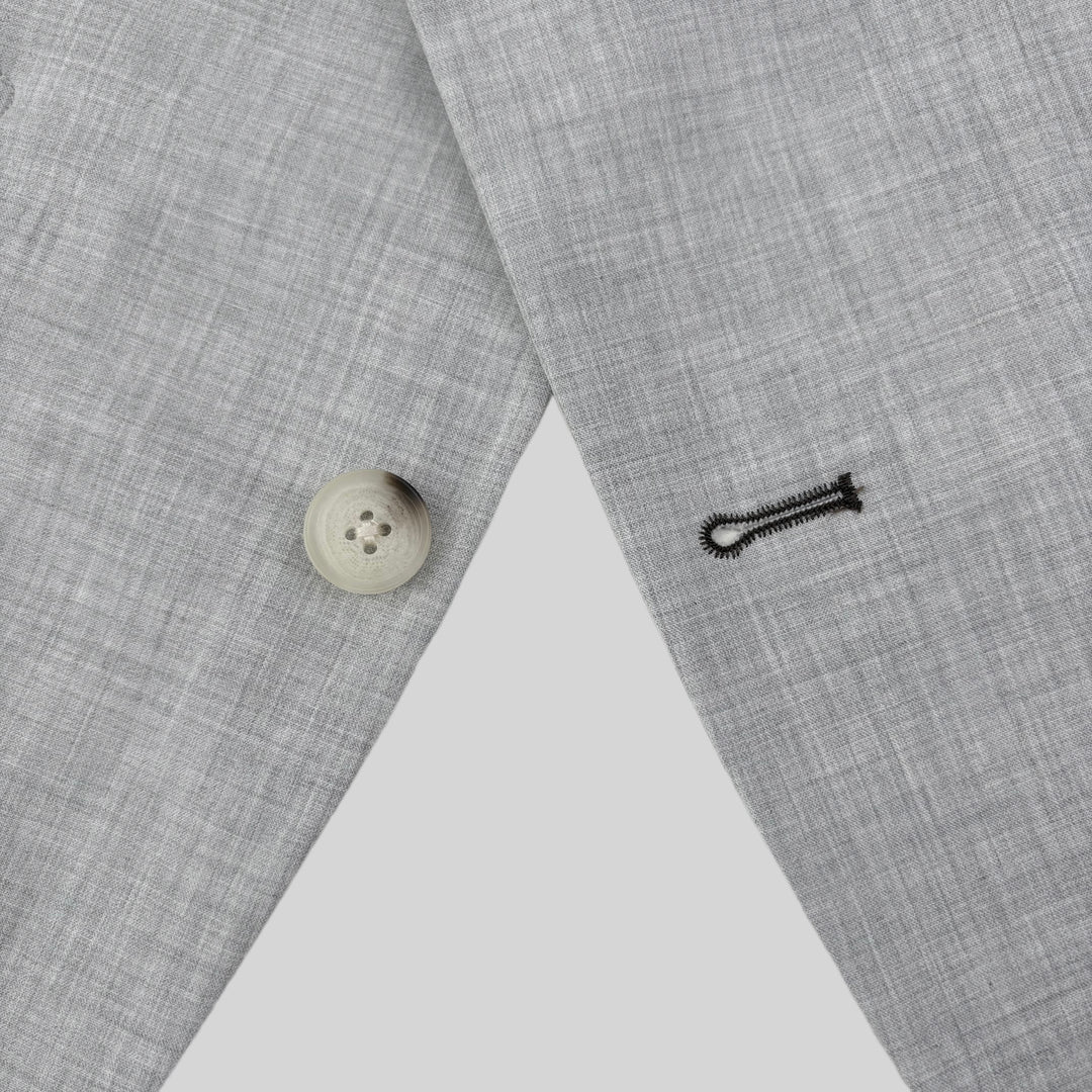 Athletic Fit Stretch Blazer – Lightweight Heathered Light Grey - Town Hill