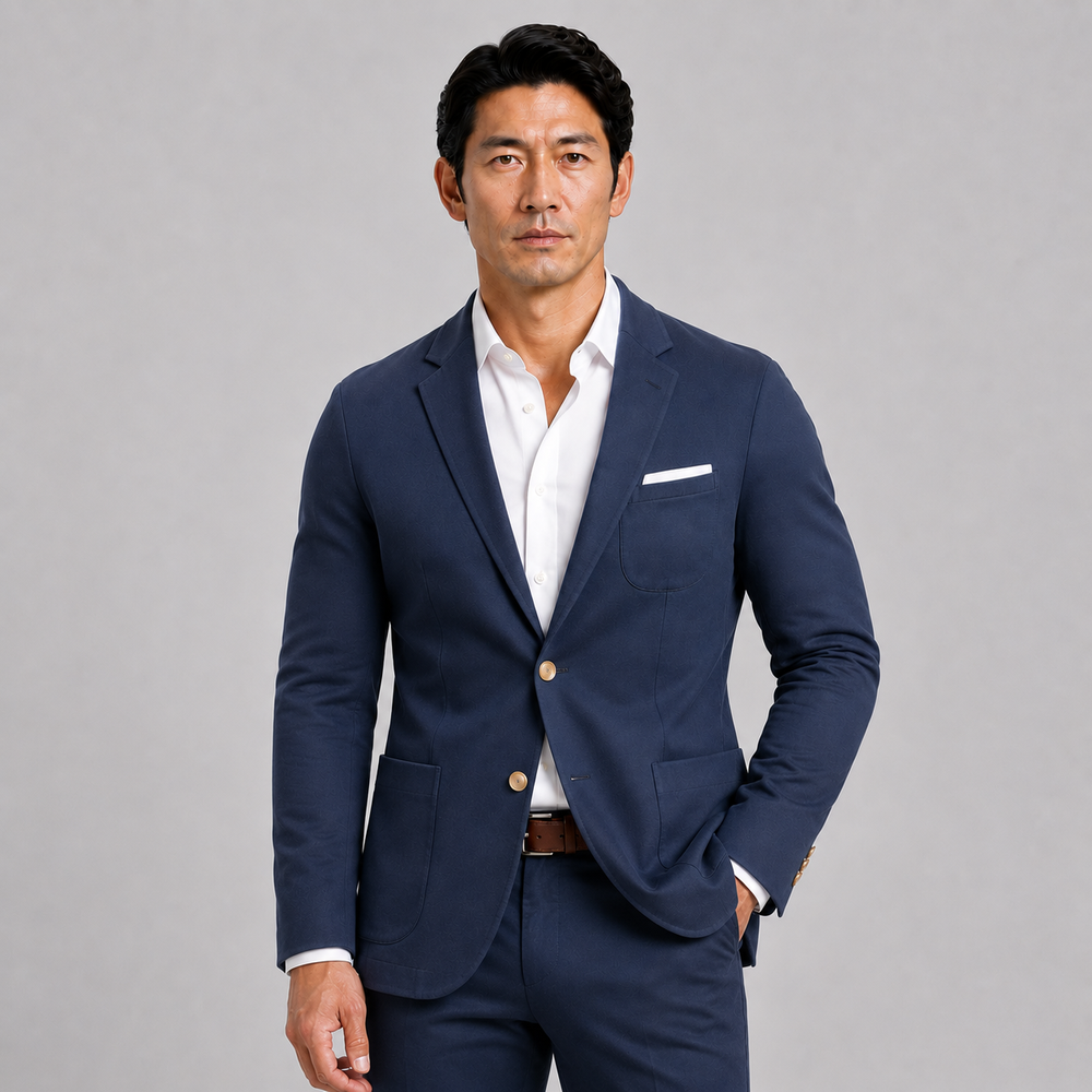 Athletic Casual Men’s Blazer – Navy - Town Hill