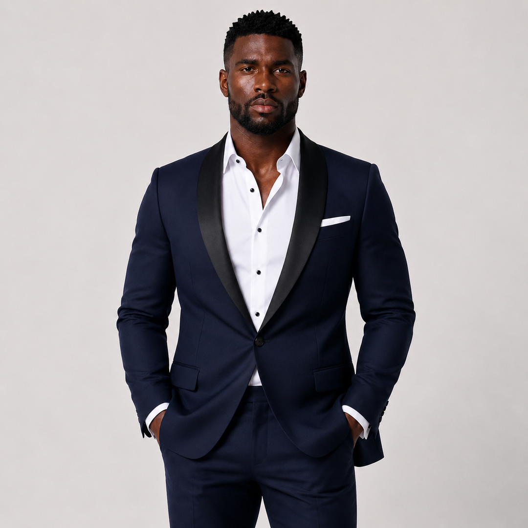 Tuxedo Jacket – Navy With Shawl Lapel - Town Hill