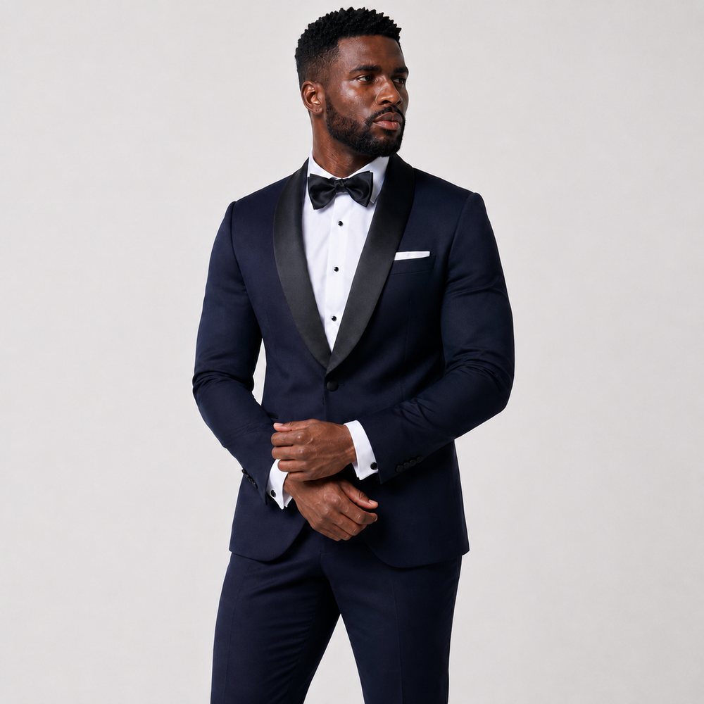 Tuxedo Jacket – Navy With Shawl Lapel - Town Hill