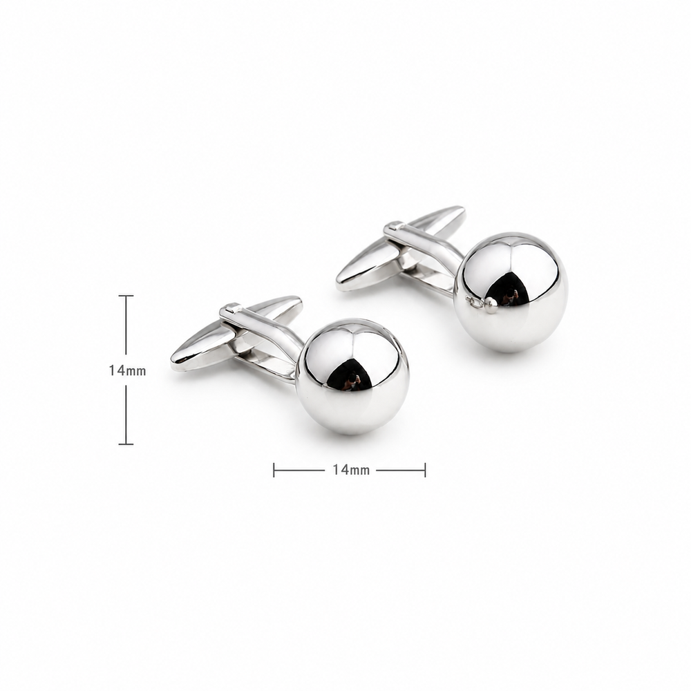 Sliver Ball Cuff Links (Set of 2) - Town Hill