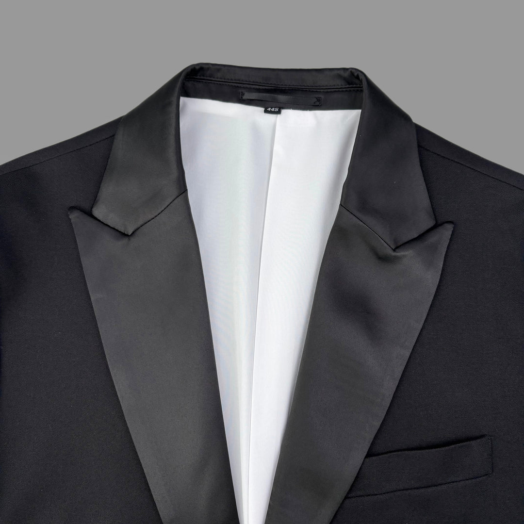 Tuxedo Jacket – Black With Peak Lapel - Town Hill
