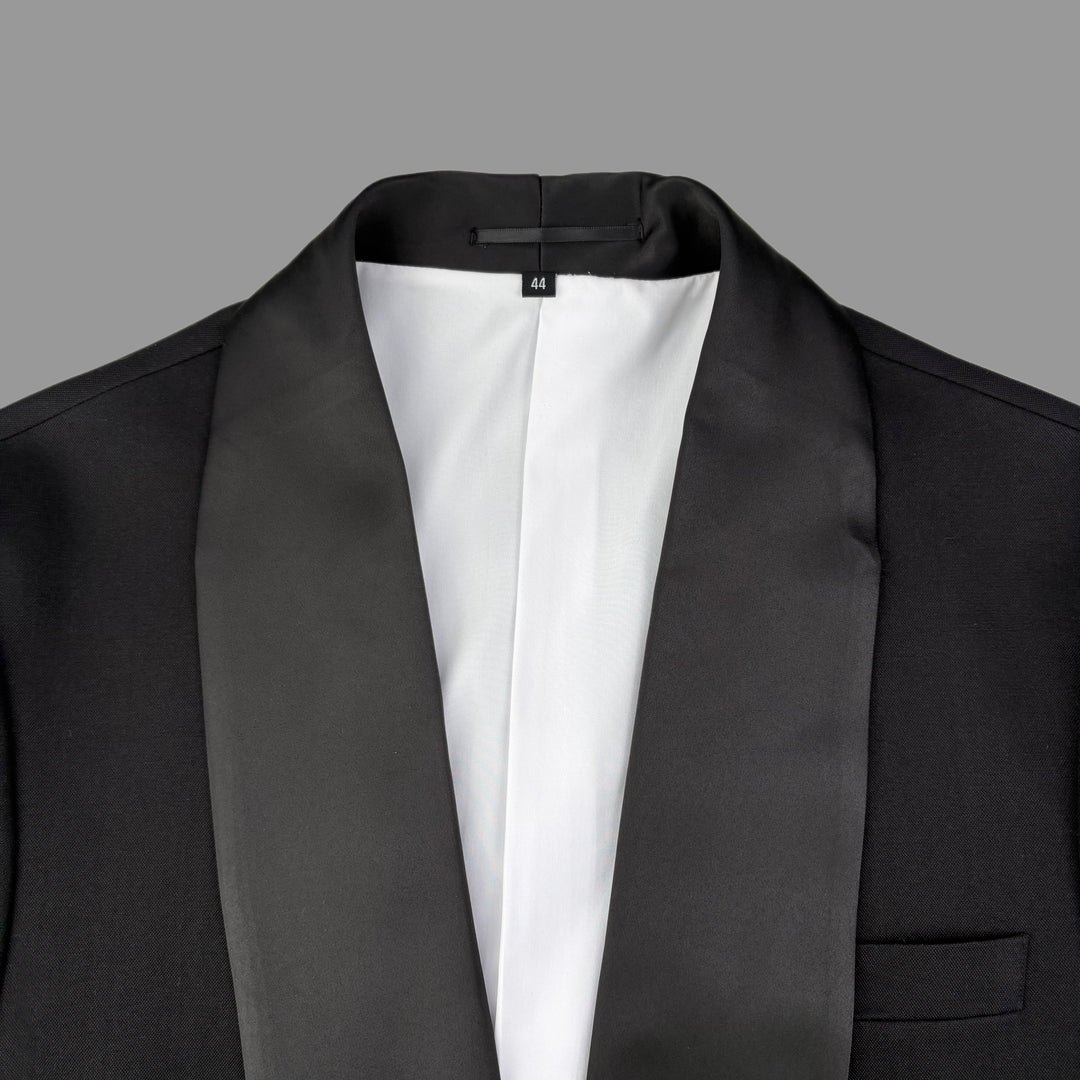 Tuxedo Jacket – Black With Shawl Lapel - Town Hill