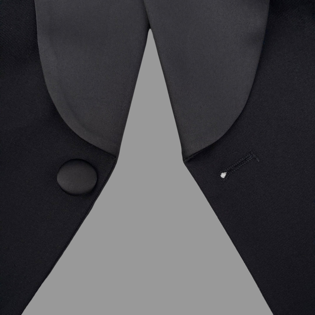 Tuxedo Jacket – Black With Shawl Lapel - Town Hill